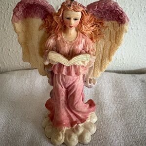 Elegant Pink Angel‎ Figurine with Book